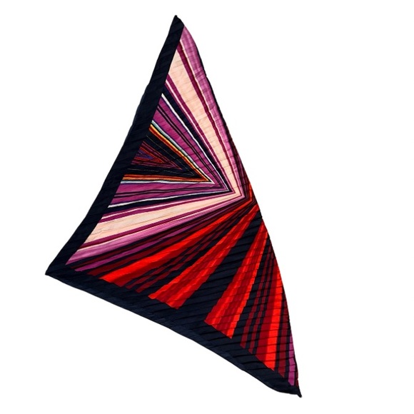 Item: Silk Pleated Scarf / Color: Red, Purple, Pink, Black - Picture 3 of 3